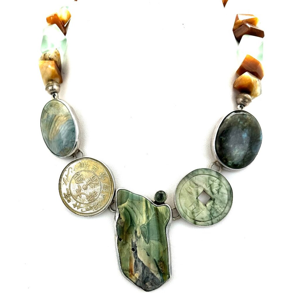 Large Statement Multi Stone Necklace by Echo of the Dreamer